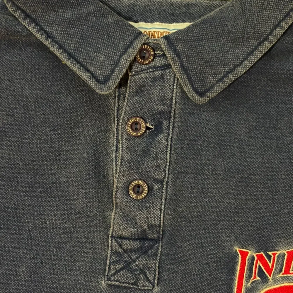 Vtg 90s Cleveland Indians Chief Wahoo Rugby Shirt Mens XXL Mirage Cooperstown
